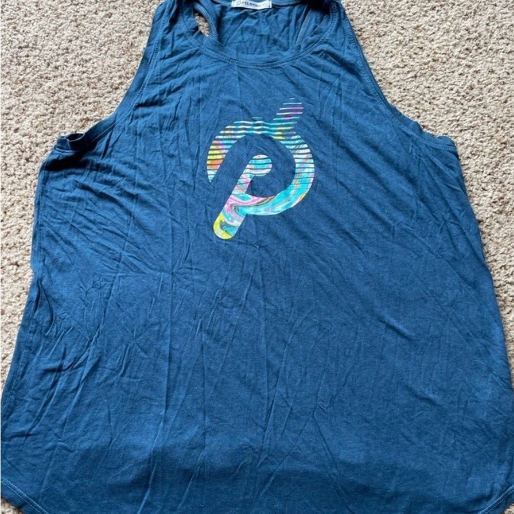 Peloton Blue Tank Top with Multicolour logo